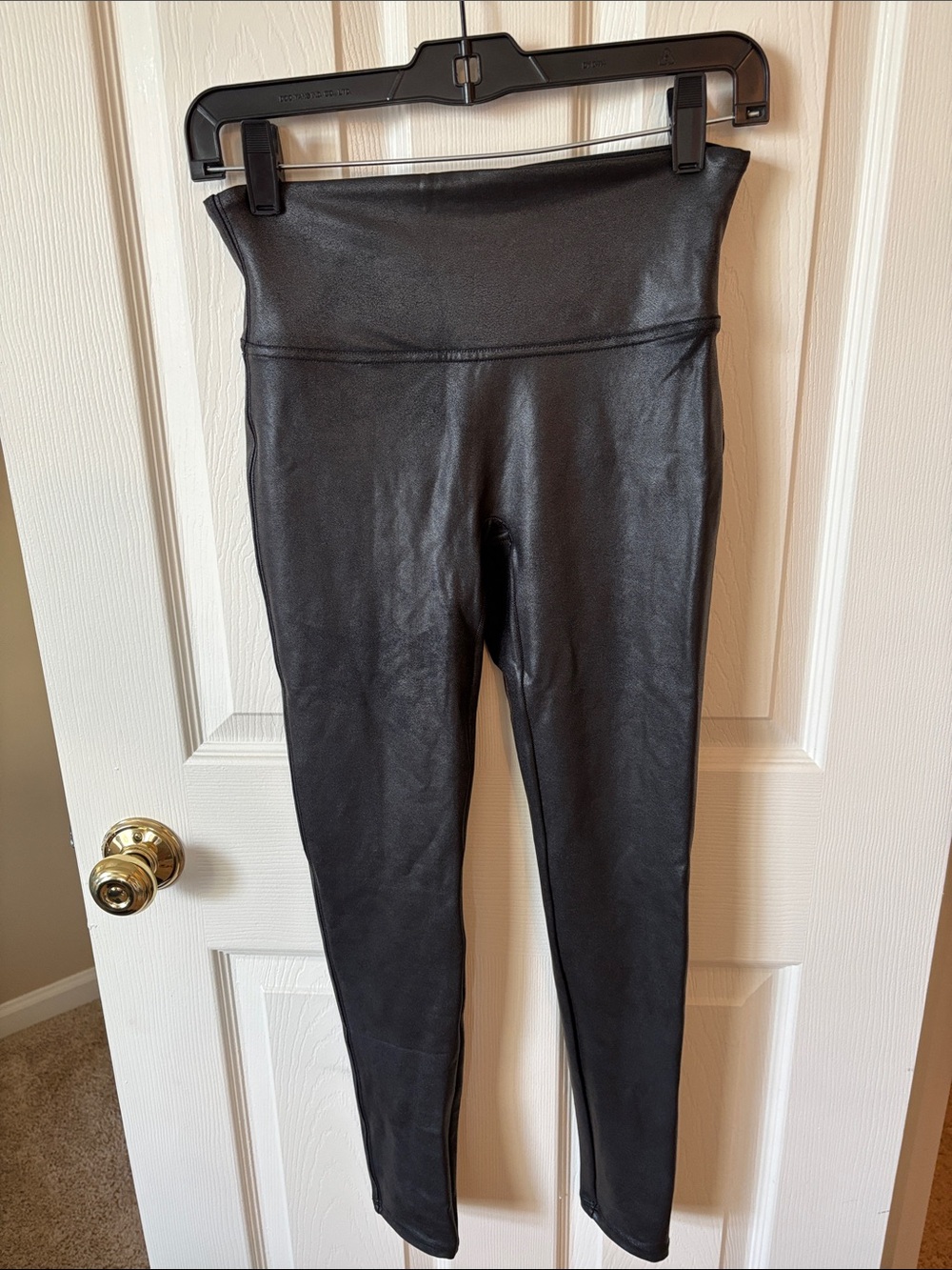 SPANX Faux Leather High-Waist Leggings - Black